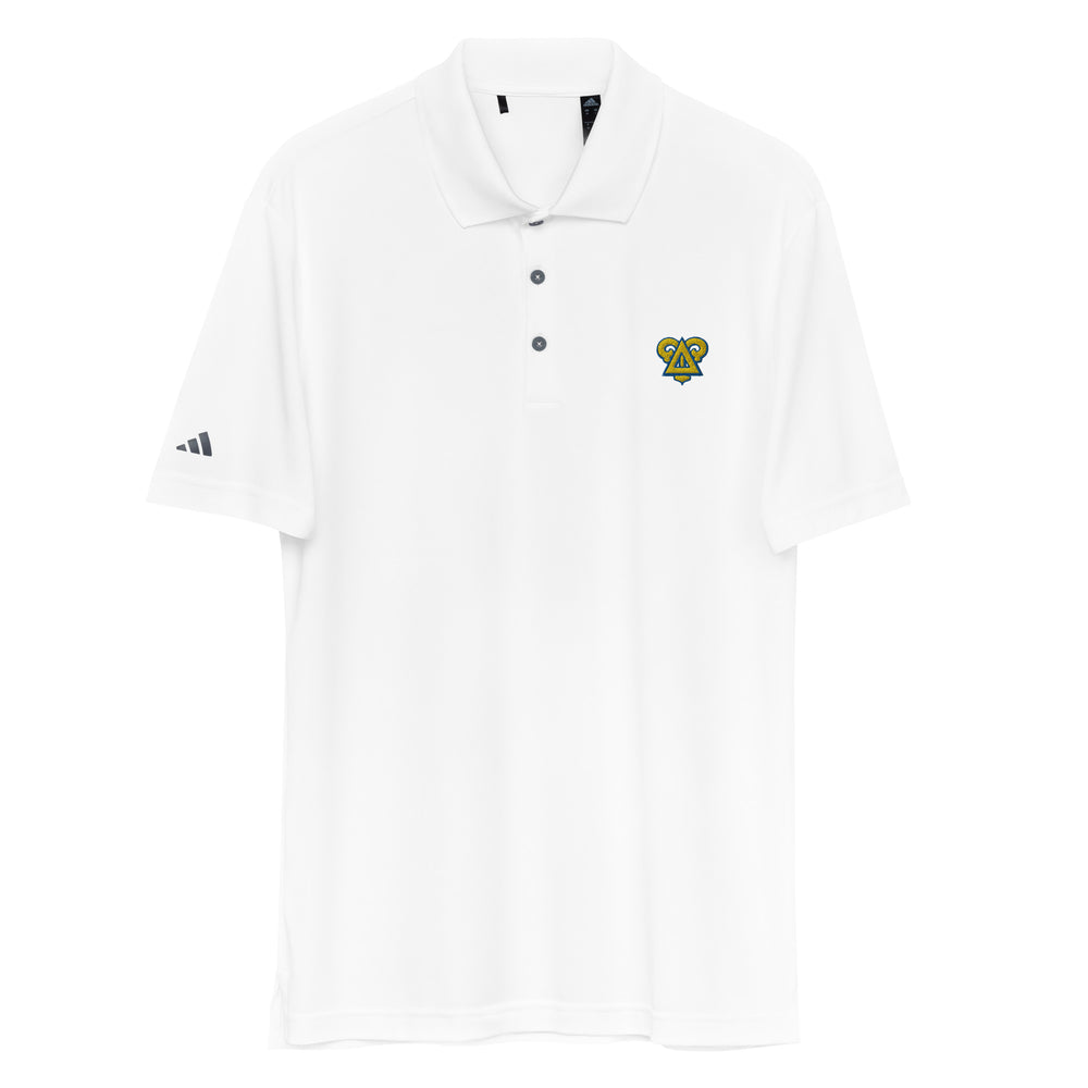 
                      
                        Delta Upsilon Adidas Badge Polo in White
                      
                    