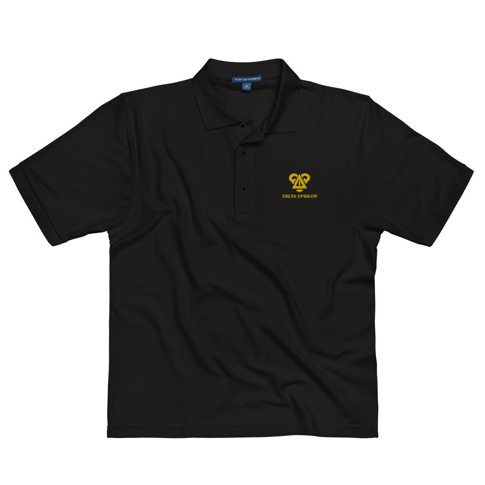 Delta Upsilon Badge Polo in Black