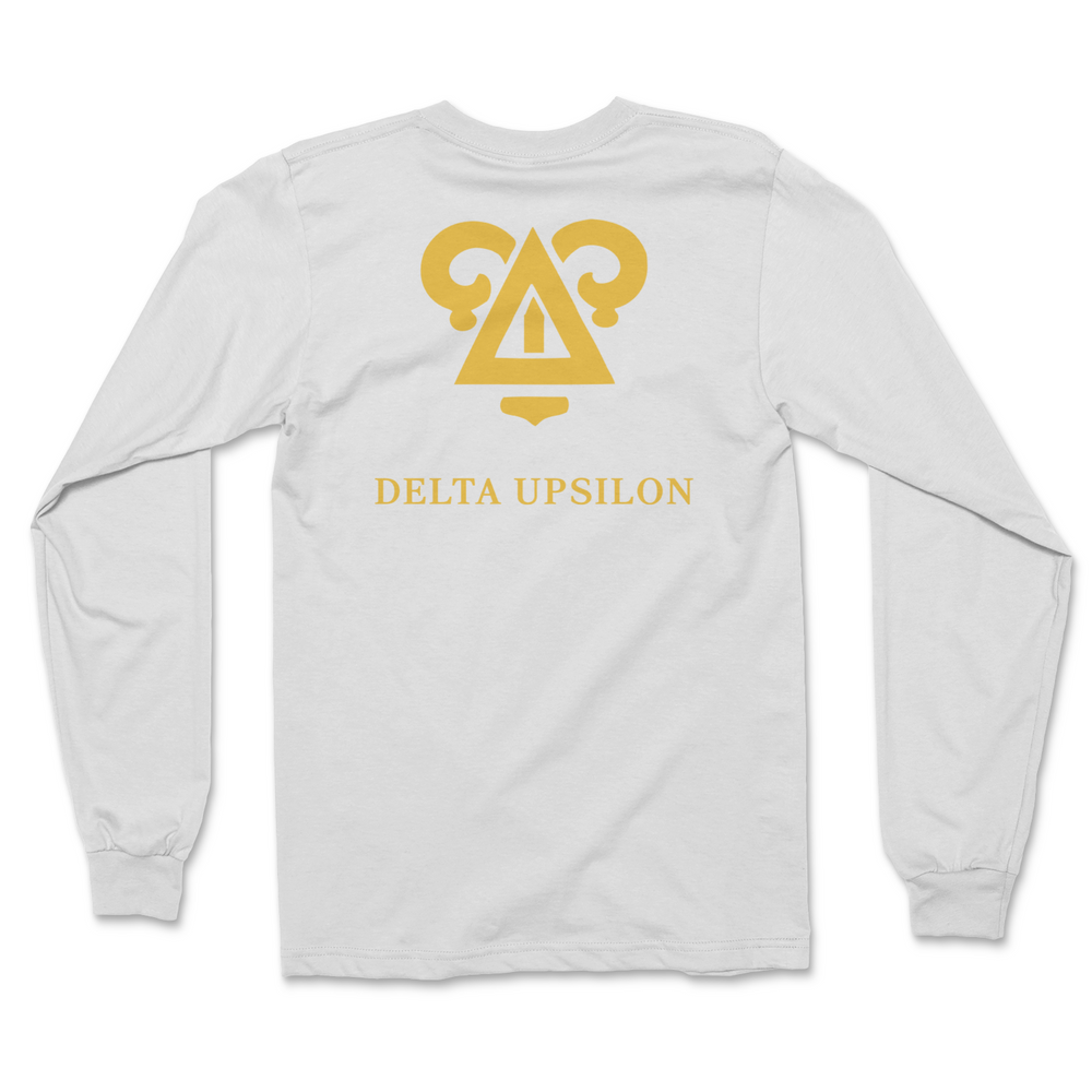 
                      
                        Delta Upsilon Letters and Badge Long Sleeve Tee
                      
                    