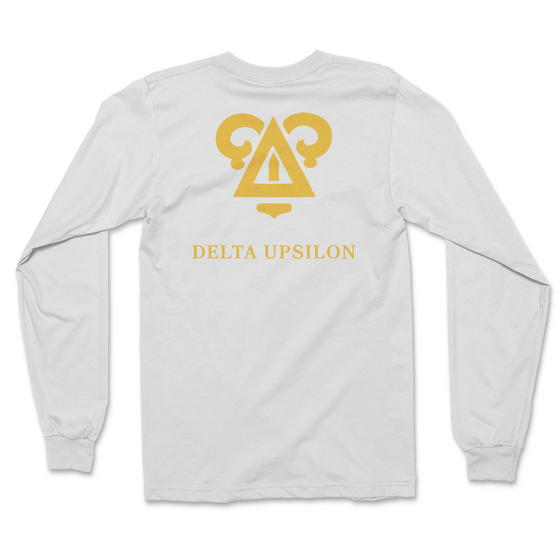 Delta Upsilon Letters and Badge Long Sleeve Tee