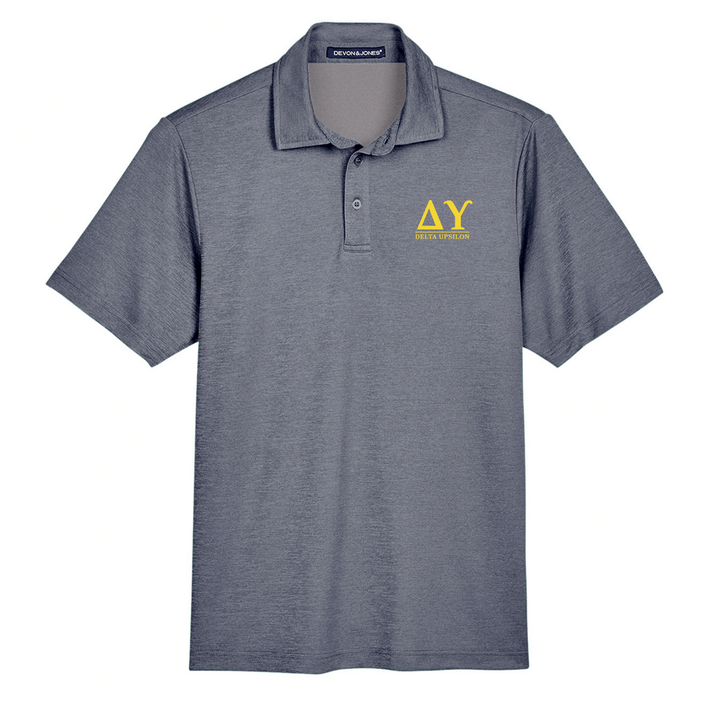 Delta Upsilon Letters Polo in Navy Heather