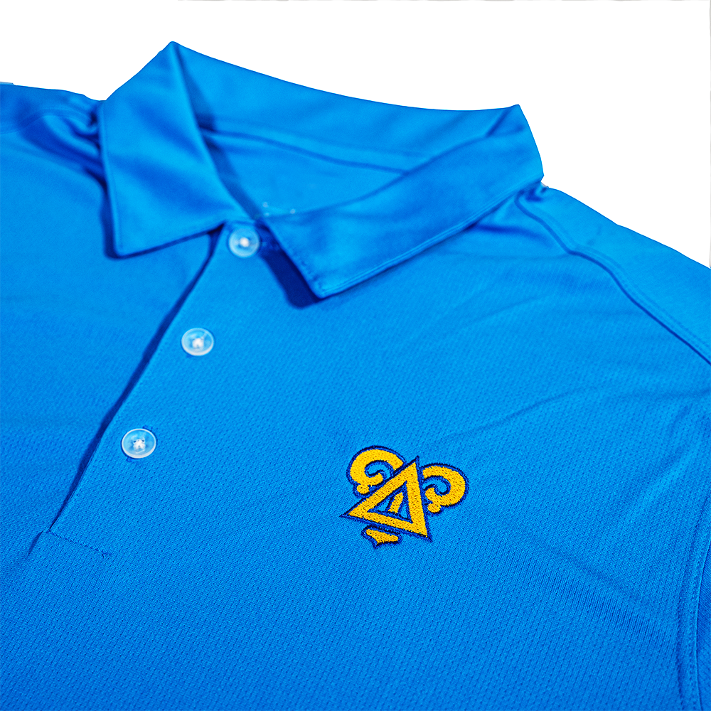 
                      
                        Delta Upsilon Badge Polo in Ocean Blue Heather
                      
                    