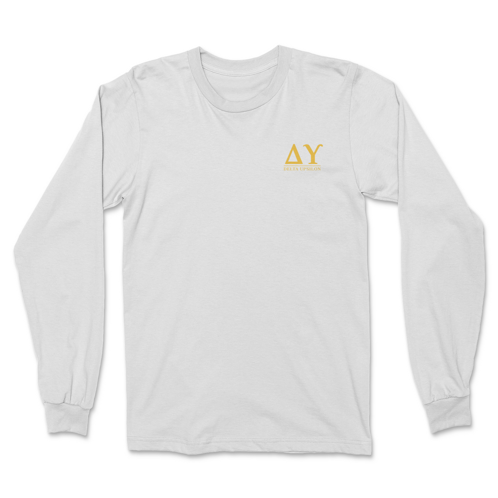 
                      
                        Delta Upsilon Letters and Badge Long Sleeve Tee
                      
                    