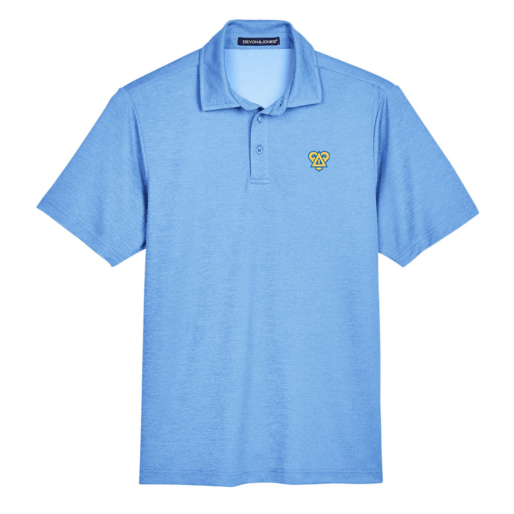 
                      
                        Delta Upsilon Badge Polo in Ocean Blue Heather
                      
                    