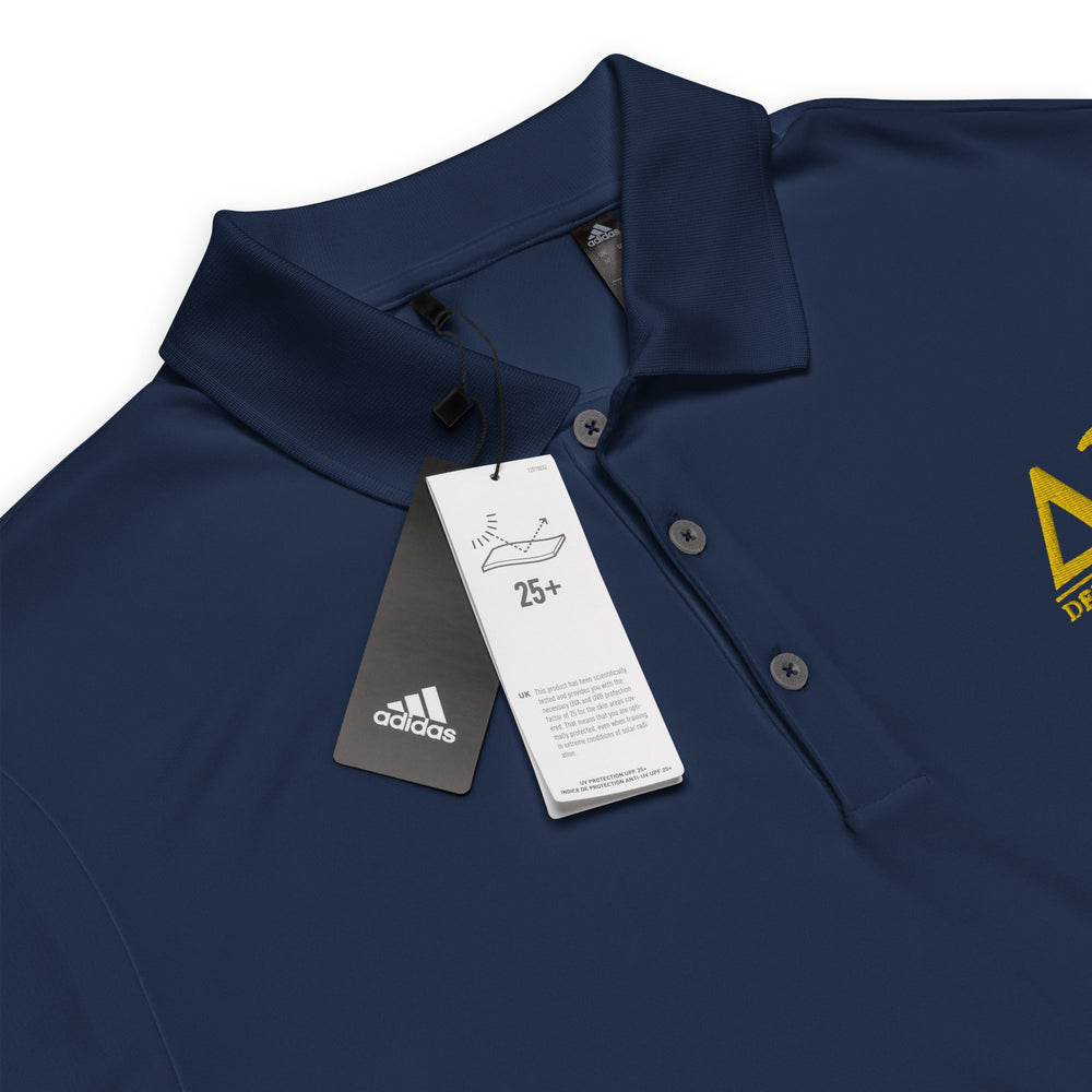 Delta Upsilon Letters Adidas Polo in Navy